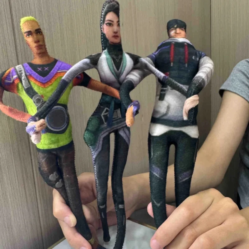 

Game Valorant Jett Viper Sage Cosplay Key Purse Plush Cotton Doll Slender Twistable Shape Room Abstract Model Action Doll Gifts