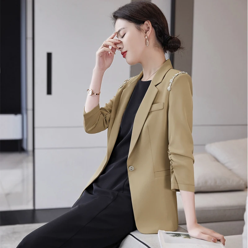 Costumes d'affaires formels et élégants pour femmes avec robe et manteau blazer, vêtements de travail pour dames de bureau, blazers professionnels, printemps, été, 2020