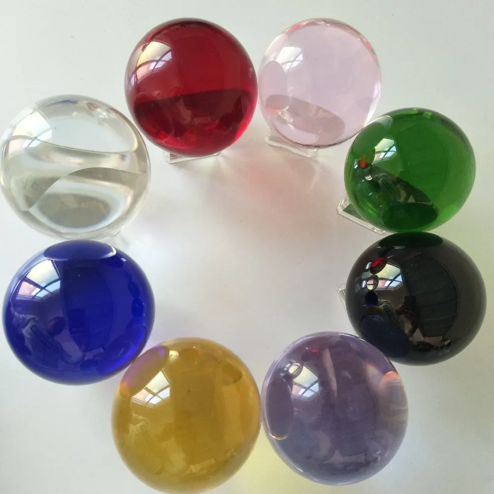 20-100mm sfera di cristallo trasparente palla di luce colorata sfera di vetro accessori per la casa ornamenti artigianato