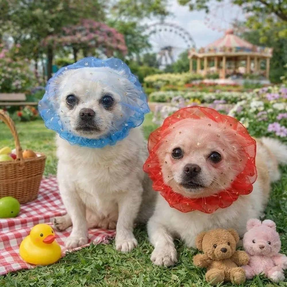 Breathable Dog Anti-Eating Veil Adjustable Elastic Pet Dog Mouth Cover Polyester Comfort Anti Licking Headband