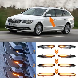 2 pieces For Skoda Octavia 2009-2013 SUPERB 2008-2014 Dynamic LED Turn Signal Blinker Mirror flasher Light