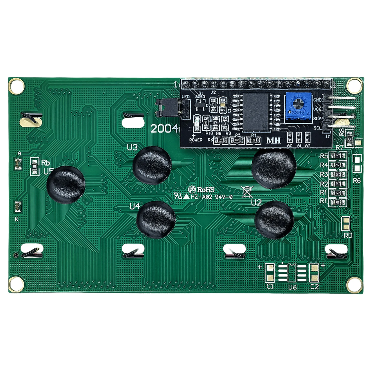 Imagem -04 - Módulo de Exibição Lcd para Arduino Adaptador de Interface Serial Tela Azul ou Verde Caractere 20x4 Lcd2004a Hd44780 Lcd Iic I2c