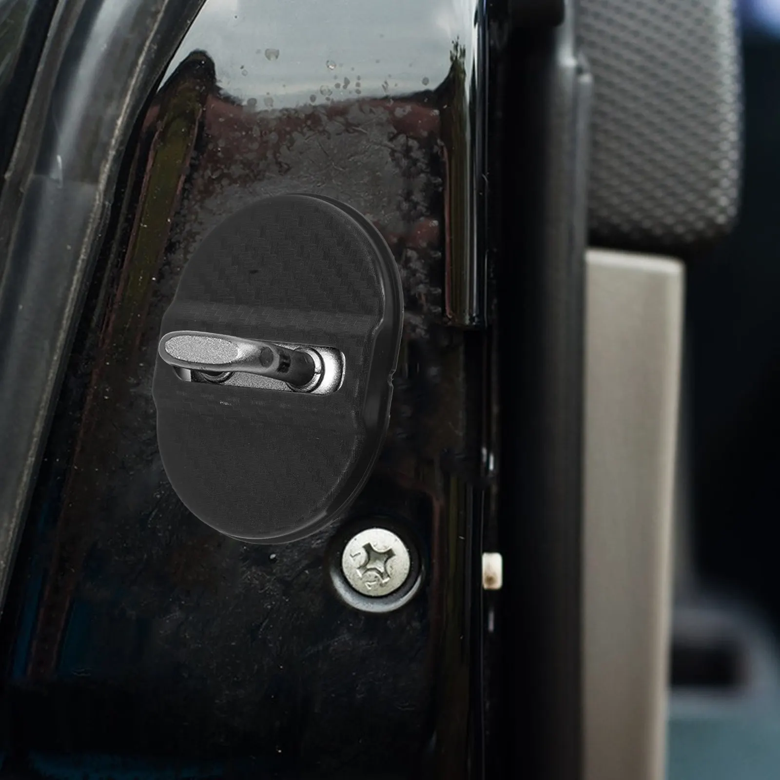 

4Pcs Universal Car Door Lock Protection Covers Plastic Latch Sleeve Car Door Lock Buckle Protector Shock Absorber Guard Pads
