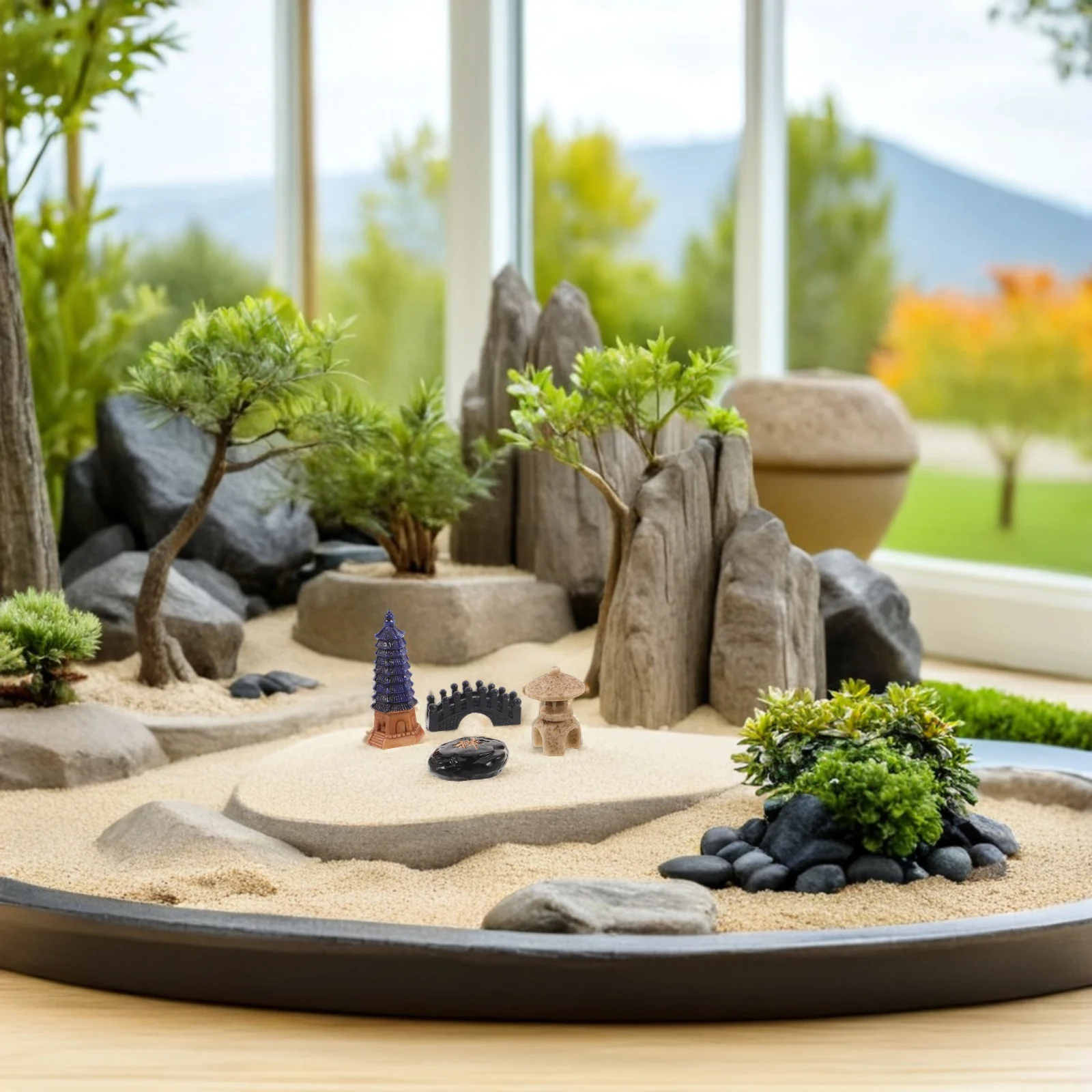 

4pcs Miniature Fairy Garden Decor Japanese Pagoda Lantern Set For Zen Garden Patio Yard Micro Landscape Bonsai Pavilion Resin