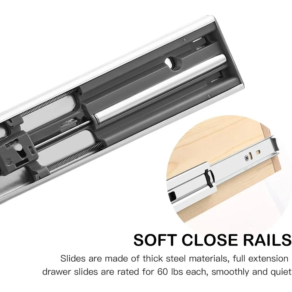 منظم درج إغلاق ناعم من طبقتين 23 وات × 21 عمقًا × 16 ساعة للمطبخ والخشب والتخزين عالي التحمل #4