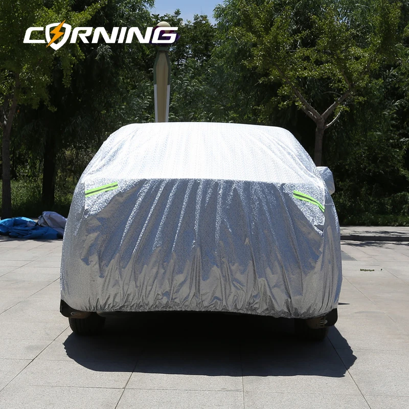 Autoabdeckung Wasserdicht Allwetter UV-Beständig Vollständige Außenabdeckung mit Reflektorstreifen Universelle Autoabdeckungen für Limousinen SUV – Detail 2