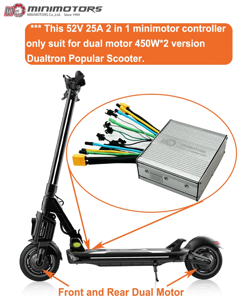 Original Dualtron POPULAR Dualtron POP Dual motor 52V 25A 2 in 1 Controller Suit for Official Dualtron Electric Scooter