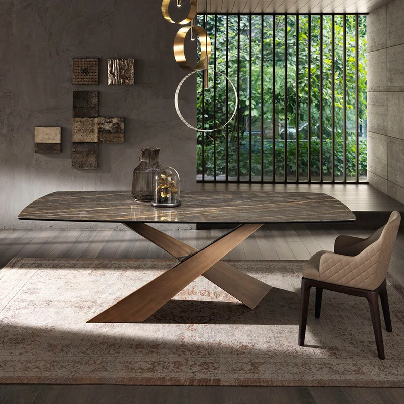 

"2025 Premium Italian Luxury Slate Dining Table - Modern Minimalist Kitchen Table Set for Small Space Home Decor"