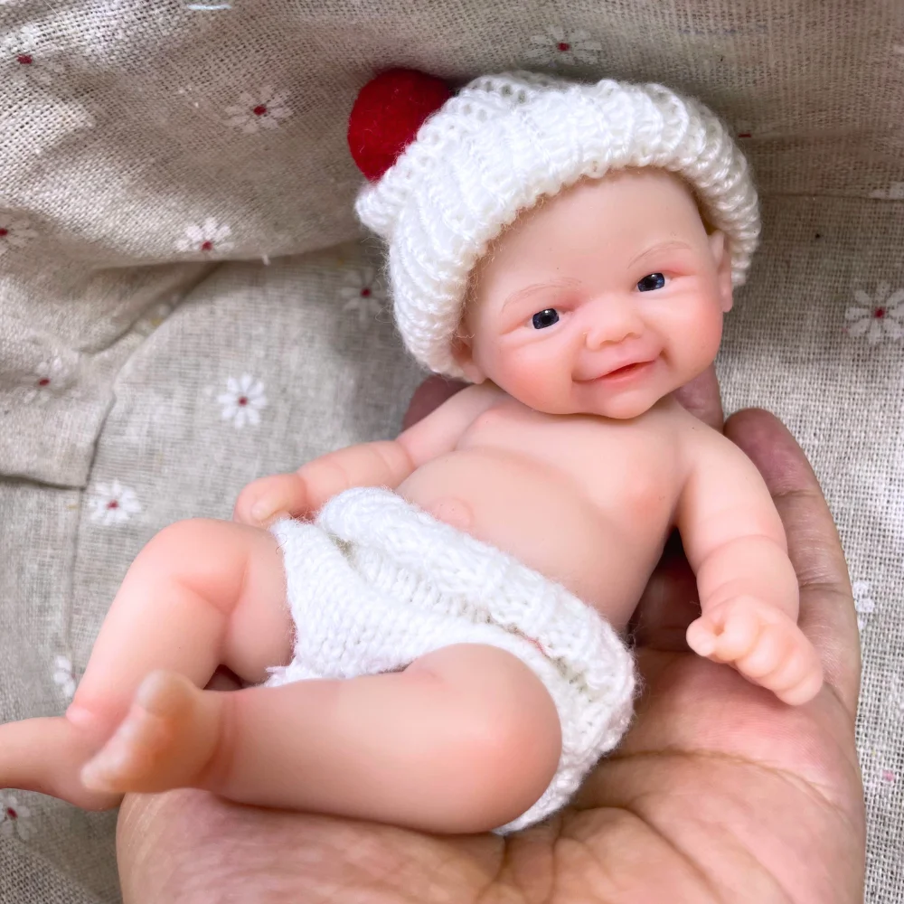 Mini 6 Inch 15CM Silicone Chubby Reborn Baby Doll Vivienne Full Soft Solid Silicone Doll Girl Birthday Christmas Gift