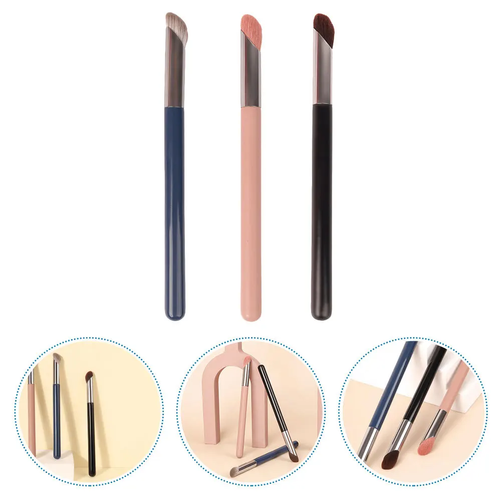 Pinceaux de maquillage anti-cernes en forme de pâte de doigt, pour une Application uniforme, accessoire de maquillage pour les yeux, brosse d'ombre de nez de couleur aléatoire pour femmes, 3 pièces