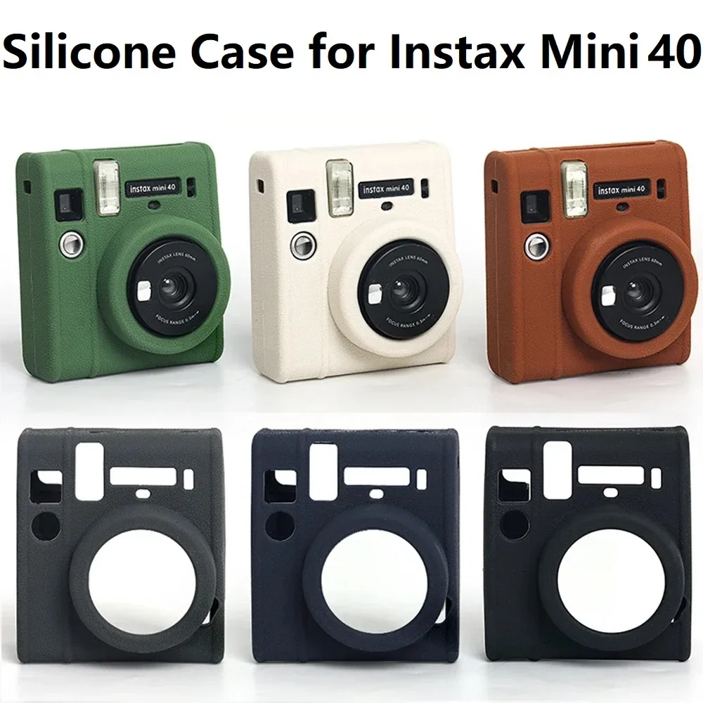 ZLRLMHY Camera Silicone Case for Instax Mini40 Shell Protective Cover Soft Shell Solid Color Scratch-proof Mini 40 Case