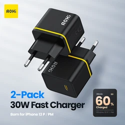 AOHI USB C Charger 30W Fast Charge Charger Type C PD3.0 PPS3.0 Charging for MacbBook Air for iPhone 14 13 Pro Max Phone Charger