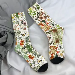 Insects Harajuku Socks Biology 101 Funny Stockings Men's Comfortable Outdoor Socks Spring Pattern Anti Bacterial Socks