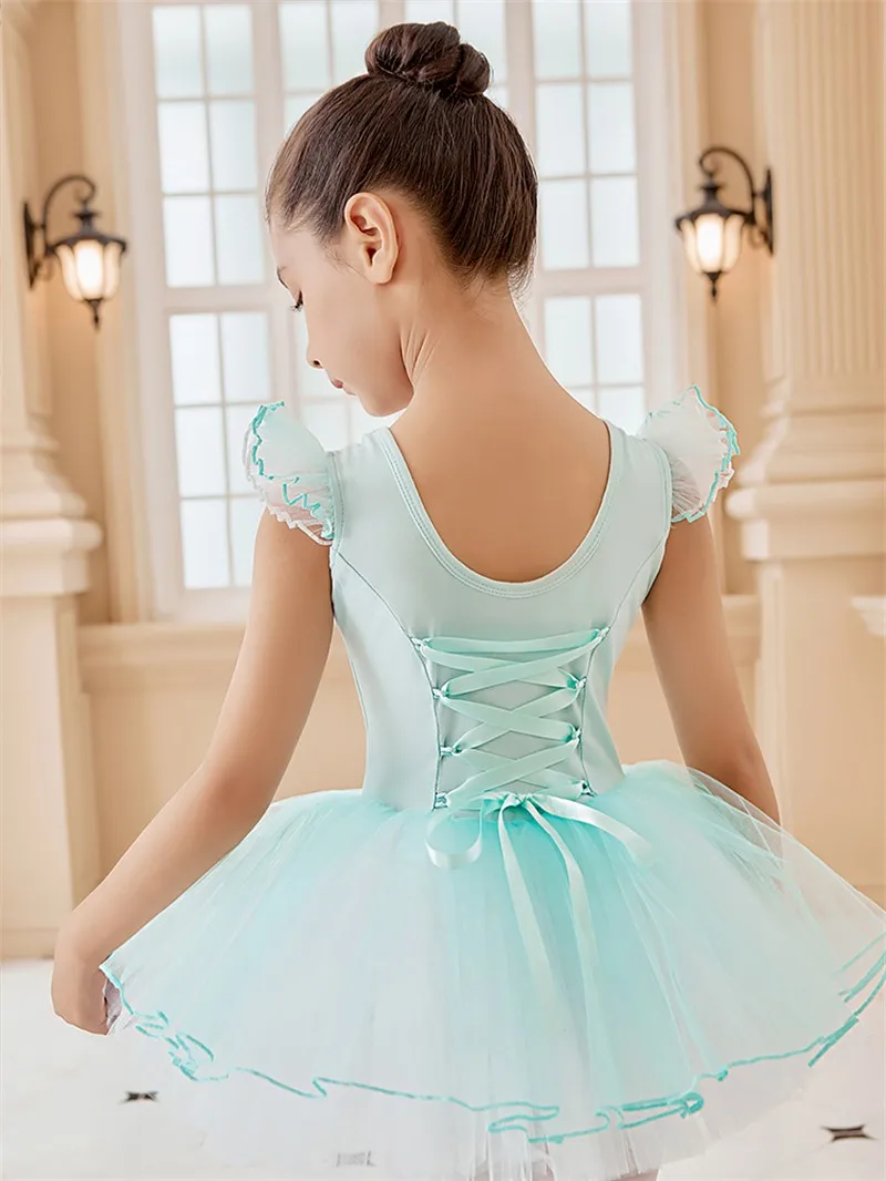 Girls Ballet Dress Lace Splice Cotton Ballet Leotard Girls Gymnastics Dance Dress Kids Children Leotard Swimsuit For Dancewear