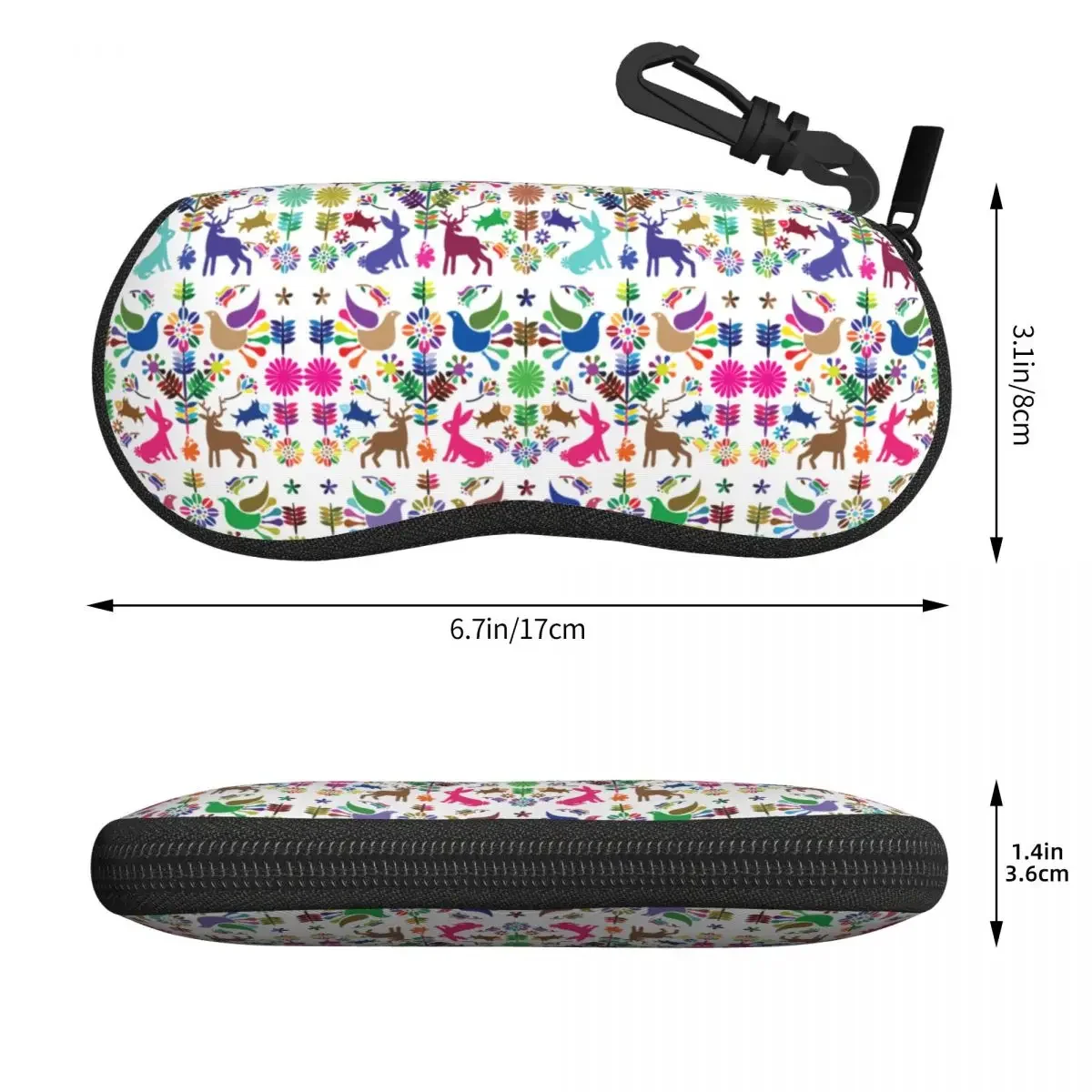 Custom Fashion Mexican Flower Otomi Birds Pattern Glasses Case Stylish Shell Eyeglasses  Sunglasses Box