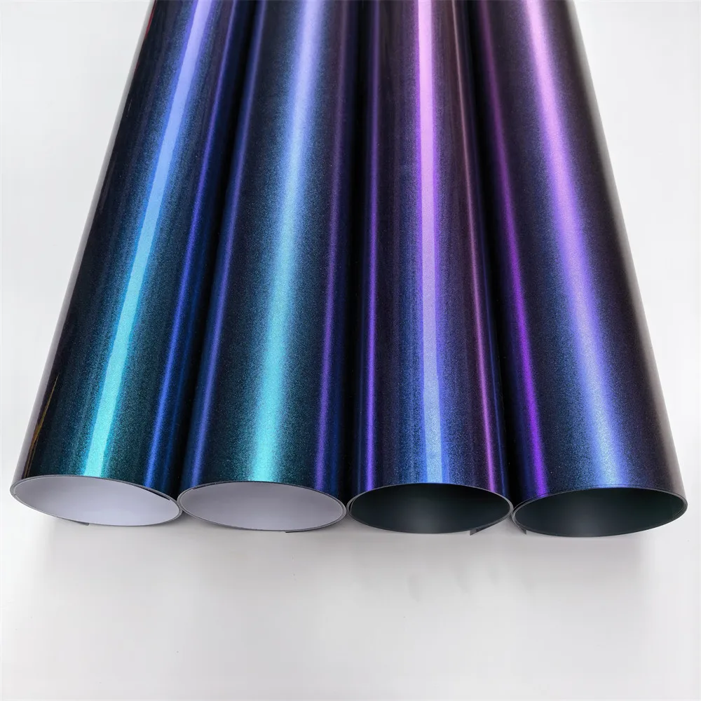 

Pearl Diamond Chameleon Vinyl Wrap Purple to Blue Red Air Release DIY Stickers for Car Motorcycle Accessories