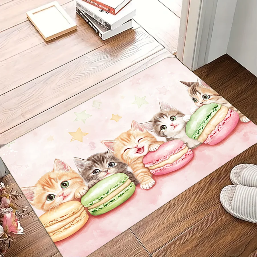 

Pink Donut Kitten Soft Carpet Bathroom Non-silp Doormat Suitable for Living Room Entrance Decorative Accessories Pad Bedroom Rug