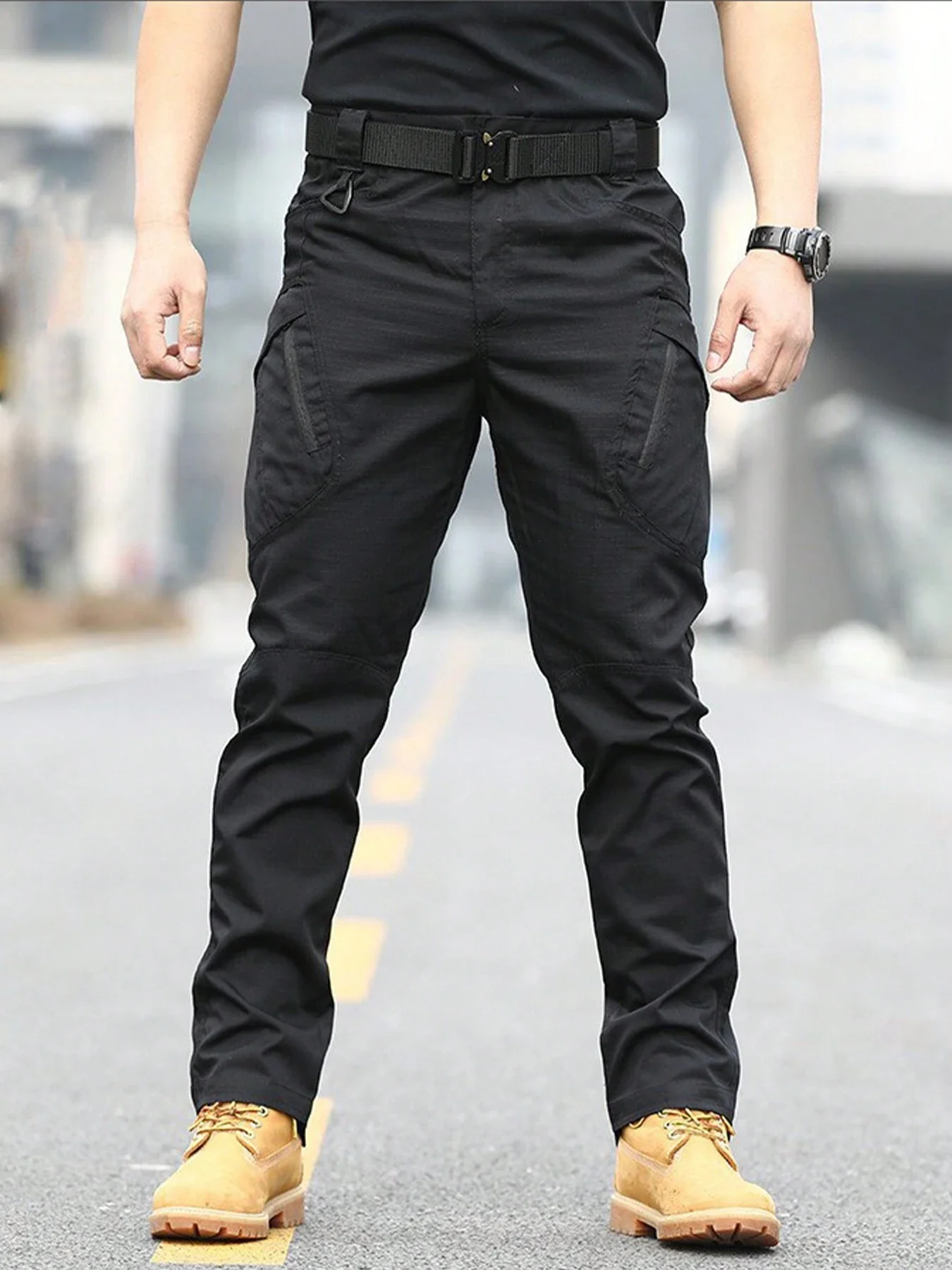 Men's Multi-Pocket Cargo Pants Straight Loose Fit For Hiking Fishing Camping Outdoor Casual