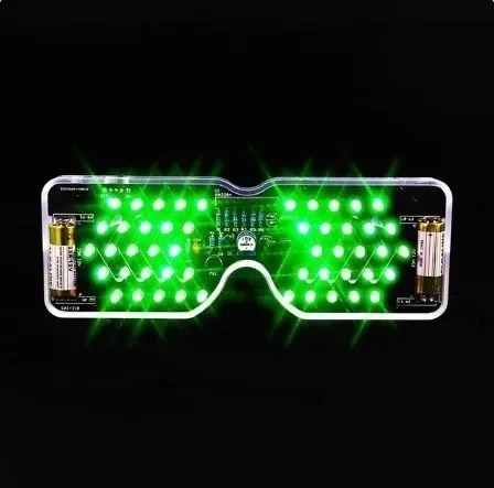 DIY KITS Voice Activated LED Light Emitting Glasses Making Kit Light-emitting Diode Flashing Light Electronic Soldering Assembly