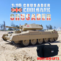 Coolbank 1:16 RC Tank UK Crusader Mk.III Model tank Combat Vehicle Light with Smoke Turret Rotation 360° Car Toys for Adult Boys