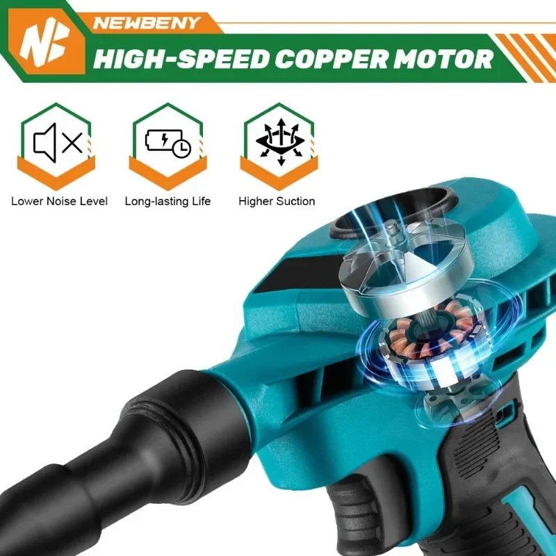 Imagem -05 - Máquina de pó de ar sem Fio para Makita Eficiente Recarregável Aspirador Insuflador Limpeza do Computador Ferramenta Elétrica Bateria de 18v em 1