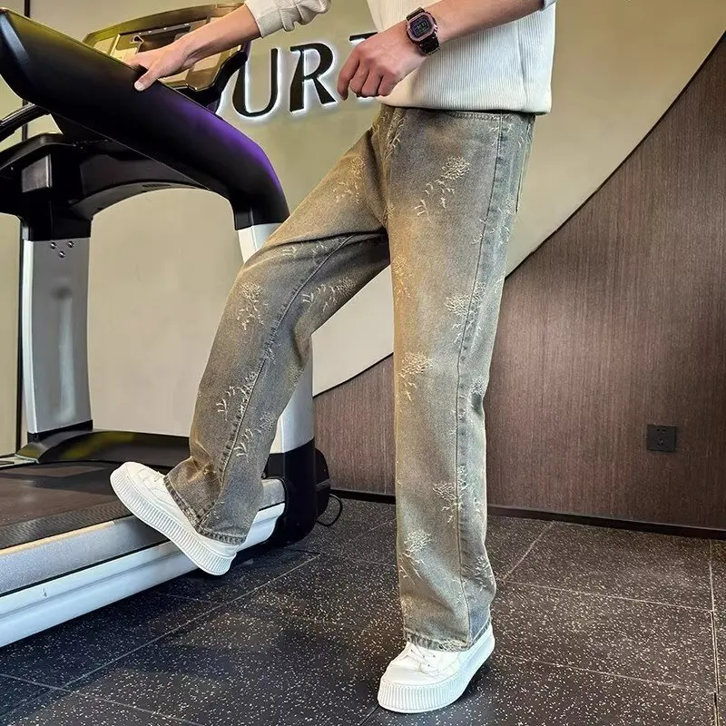 Pi Shuai style jambe droite jean hommes haut de gamme lâche pantalons pour hommes 2025 nouveau printemps et automne Pi Shuai pantalons décontractés