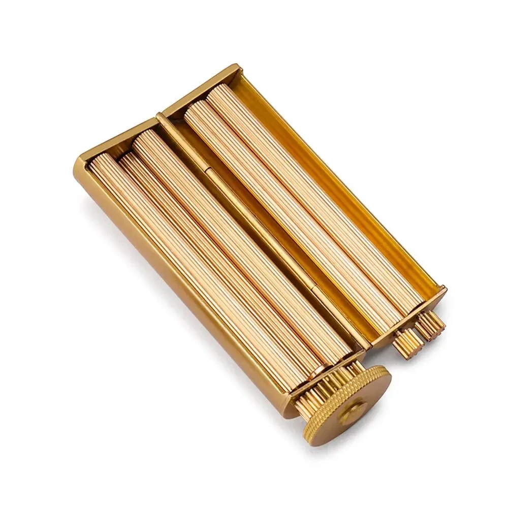 Solid Brass Cigarette Rolling Machine Smoke Manual Tobacco Roller Handmade Can Fit 70mm Rollie Paper