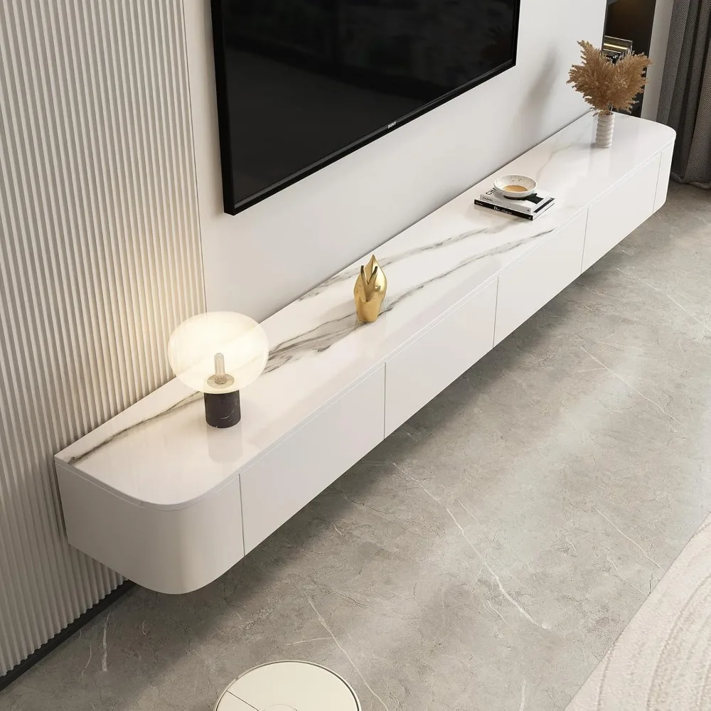 

Floating TV Stand - Wall Mounted Media Console with 2 Drawer, Floating Entertainment Center TV Cabinet, Wall Mounted Audio/Video