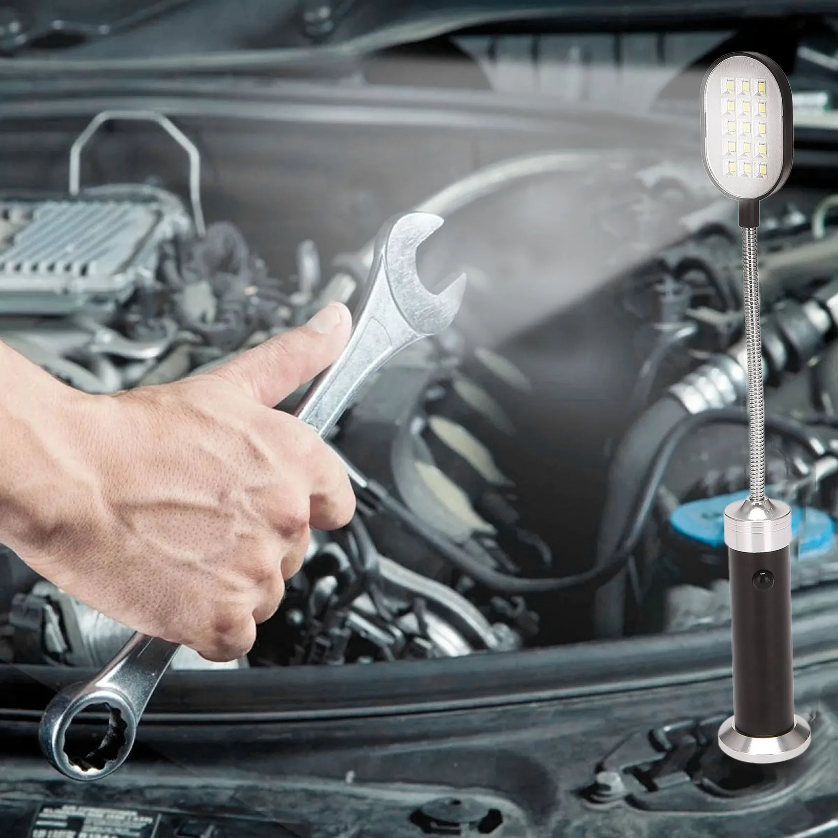 Luz para churrasqueira com base magnética, luzes LED super brilhantes para churrasco, gooseneck flexível, resistente às intempéries, 360 graus, embalagem de 2