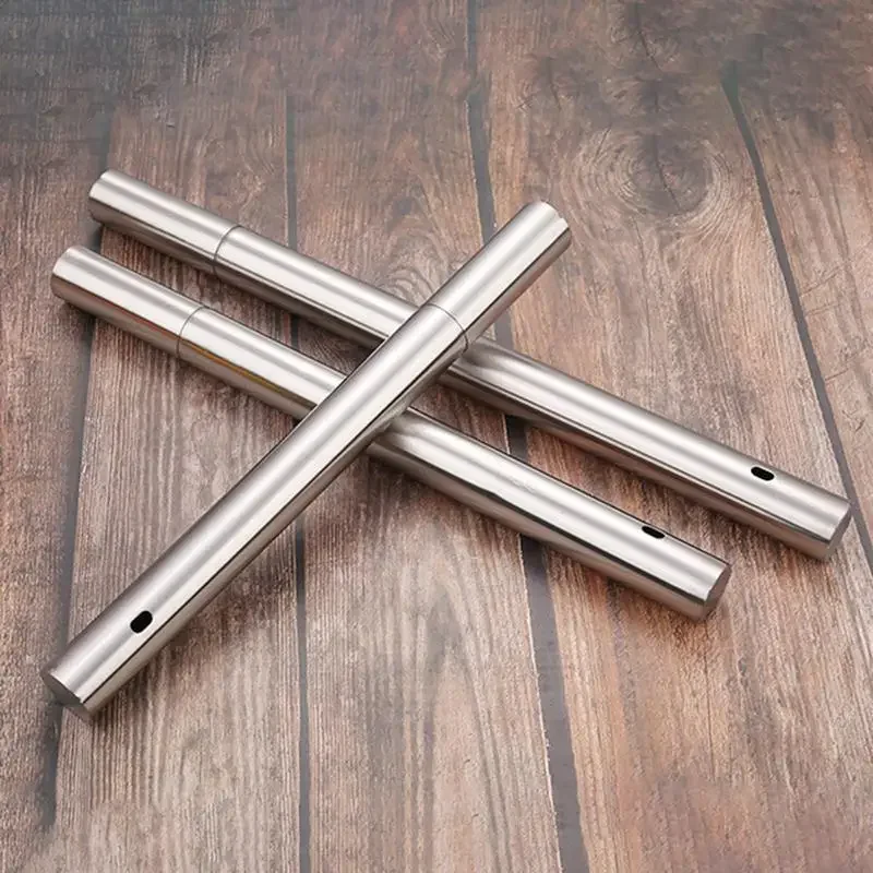 Stainless Steel Barbecue Skewer Storage Tube Charcoal Grill Skewer Flat BBQ Fork Kitchen Outdoor Camping Accessories Utensils