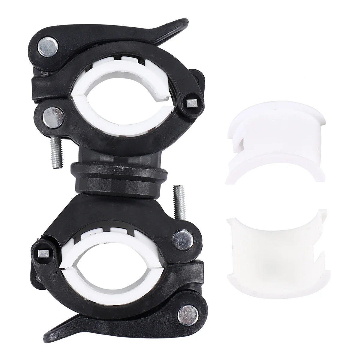 Luce per bici da ciclismo girevole a 360 gradi Doppio supporto LED Torcia anteriore Lampada Pompa Supporto per manubrio Accessori per biciclette Ricco