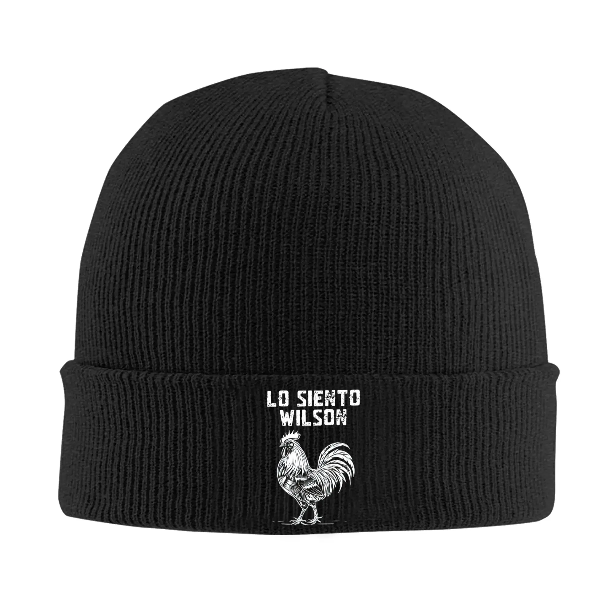 Wilson-Lo-Siento Chicken Meme Knitted Hat Beanie Autumn Winter Hat Unisex New Arrival Funny Rooster  Humor Caps Men Women Gift