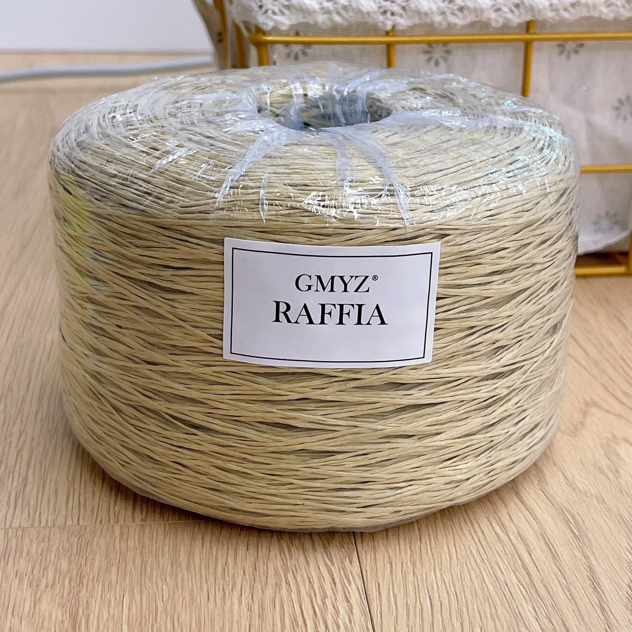 Plain Raffia Yarn Natural 220g - Crochet Bag Raffia ulasan dan harga