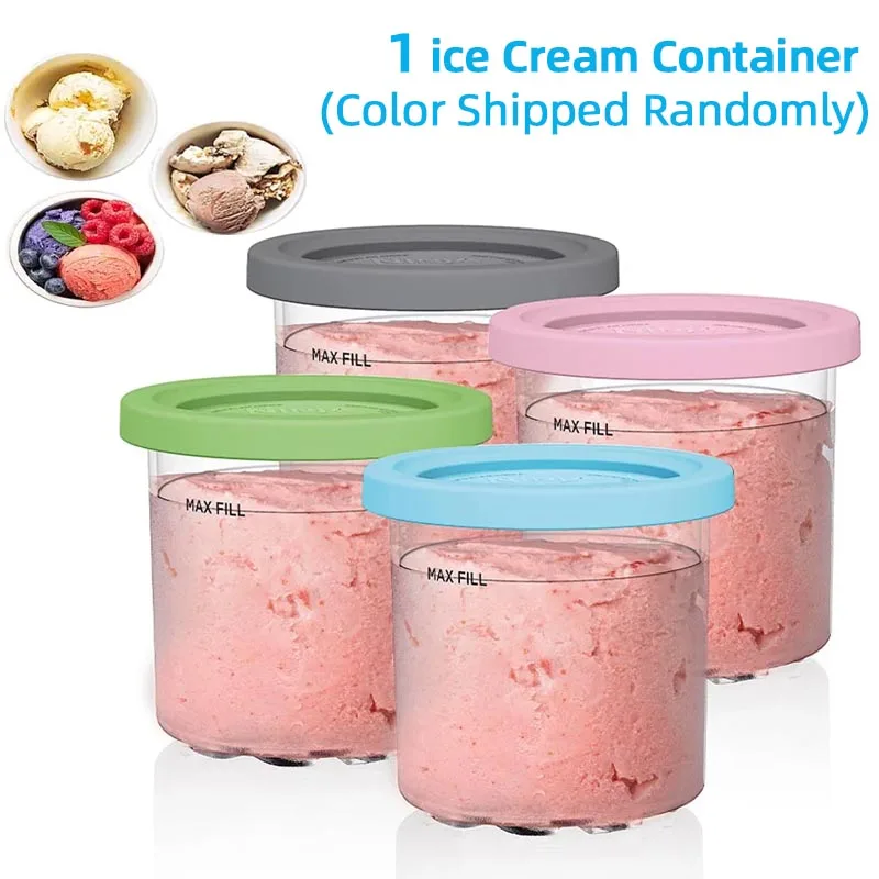 1PC Randomly send color Ice Cream Container for Ninja Creami Pints 16oz Cups Compatible NC301 NC300 NC290 Series Ice Cream Maker