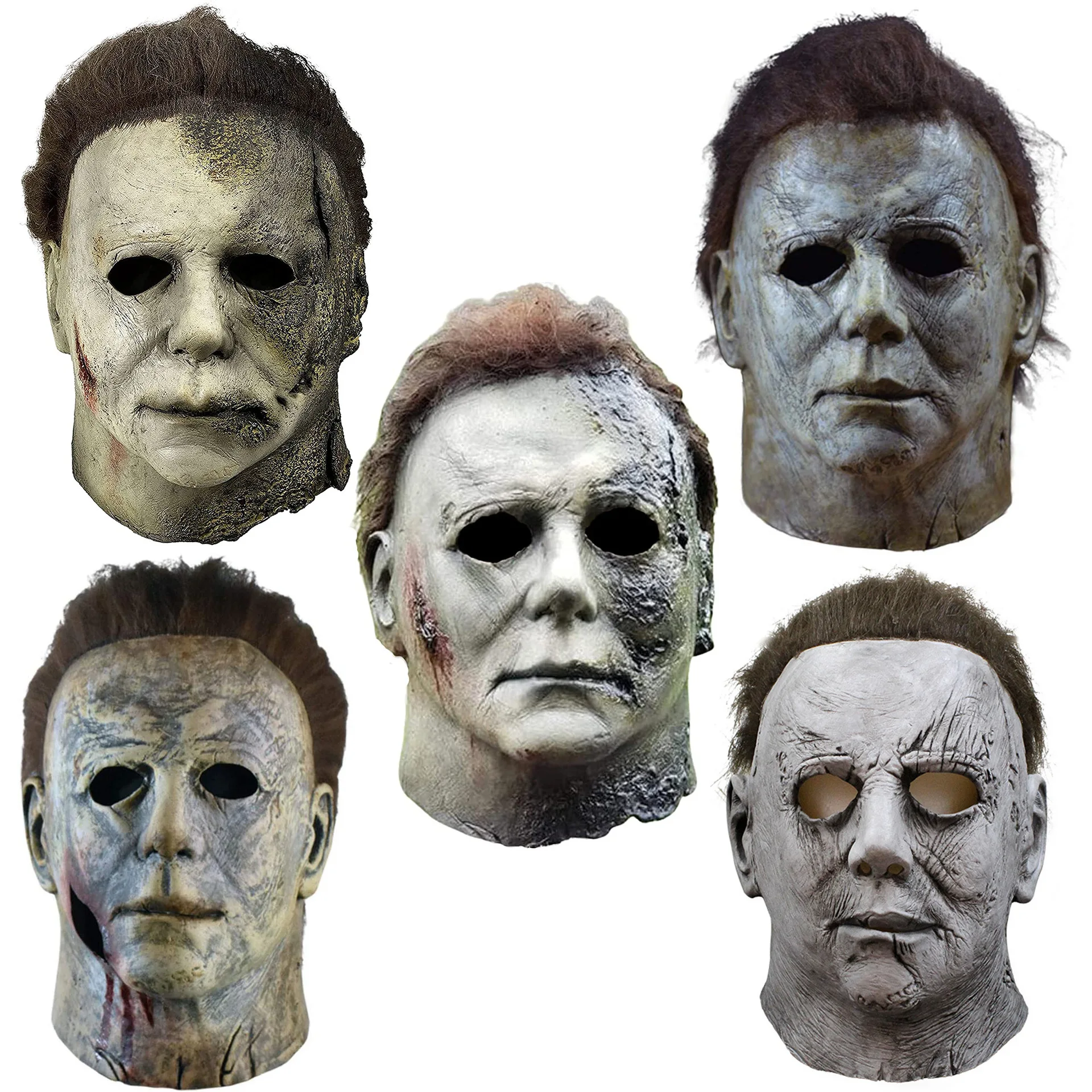 Michael Myers maska Hallowen kostiumy Horror pełna twarz lateksowy tusz do rzęs Rave Cosplay Movie zabawki do robienia sztuczek Masquerade mężczyźni Terror Fancy