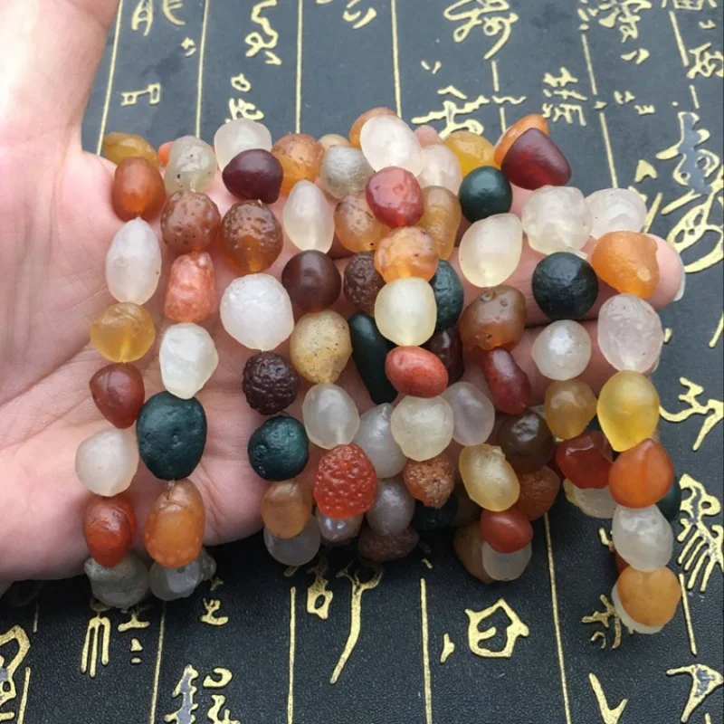 Jade Rough Rare Manufacturer Zhi Pin Alashan Gobi Stone Sugar Heart Agate Bracelet Crafts