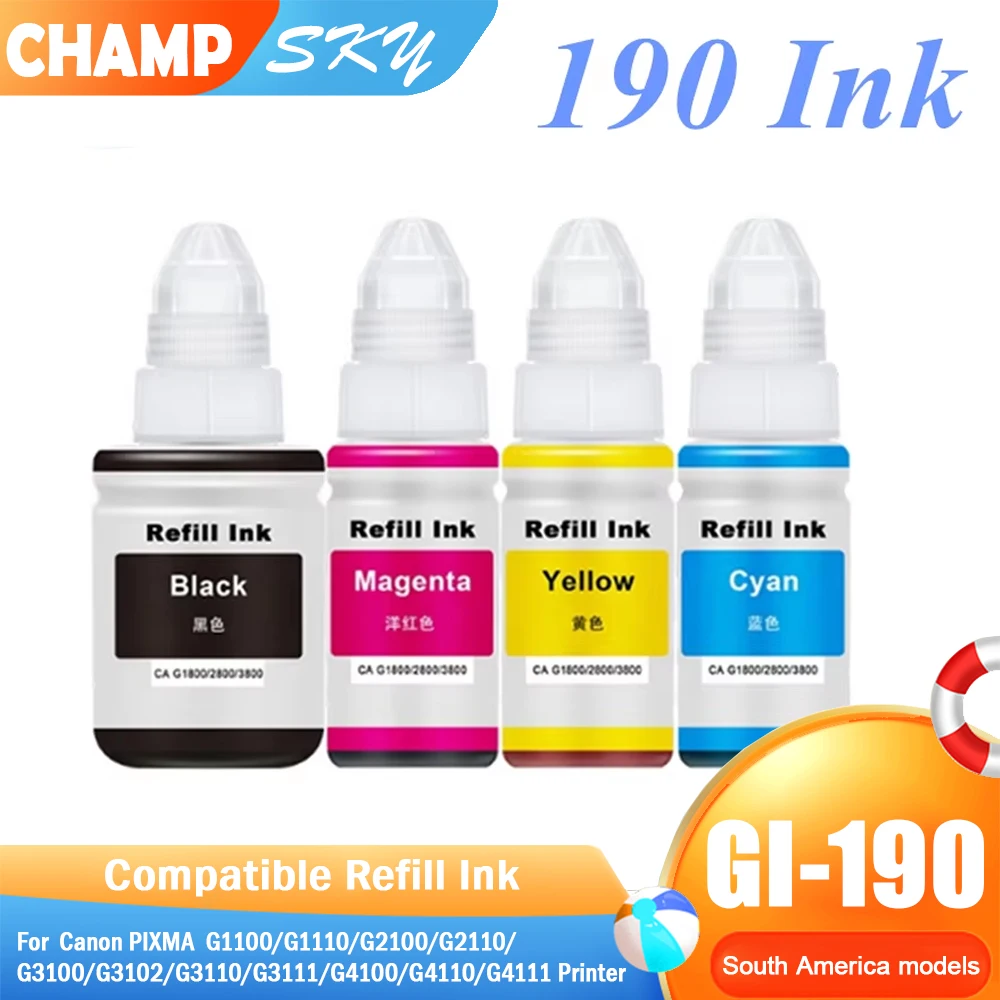 Sky 190 tinta, para BH-1 CH-1, para impressora canon pixma g1100 g1110 g2100 g2110 g3100 g3102 g3110 g3111 g4100 g4110 g4111