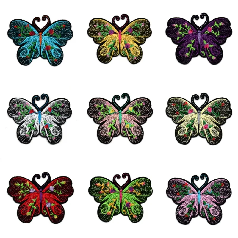 Multiple Shapes Butterfly Iron on Patches,Sew On Embroidered Applique Decoration Sewing Patches for Hat,Bags,Jacket,Dress