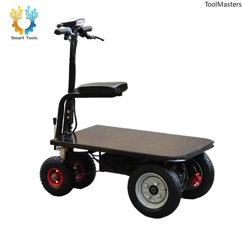 [2026] Heavy-Duty Four-Wheel Electric Climbing Flatbed Truck Removable Seats For Construction Site Cement Gravel Transport Shopp