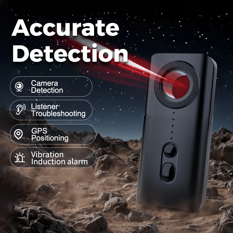 T3 Smart Detector, Universal Anti-spy Device with Night Vision, LED Display, GPS Tracking, Anti-aiming, Camera Detection, USB Rechargeable Lithium Polymer Battery, Suitable for Wireless Cameras And Hidden GSM Devices