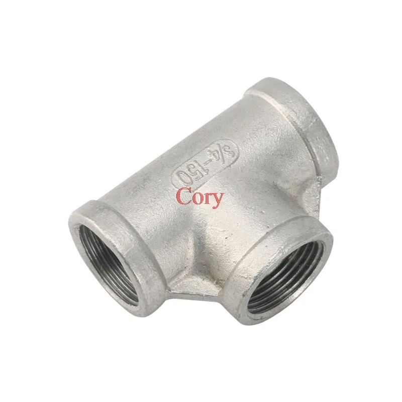 1Pcs 304 Stainless Steel Equal Tee Female Inside Screw Pipe Elbow Type 3 Way 1/4 3/8 1/2 3/4