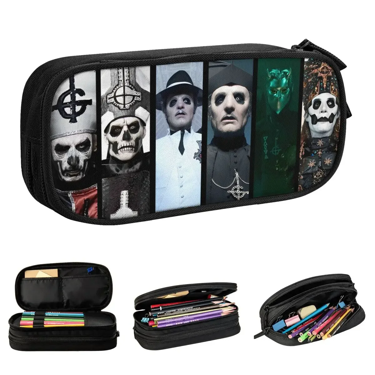 

Милые пеналы Ghost Band, пенал для ручек для студентов, большие вместительные пеналы, школьные подарки, канцелярские принадлежности