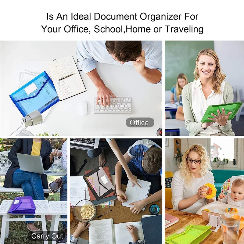 A4 File Folder Stationery Storage Folder Waterproof File Organizer Folders Pvc Bag Portfolio Paper Storage Office Organizers