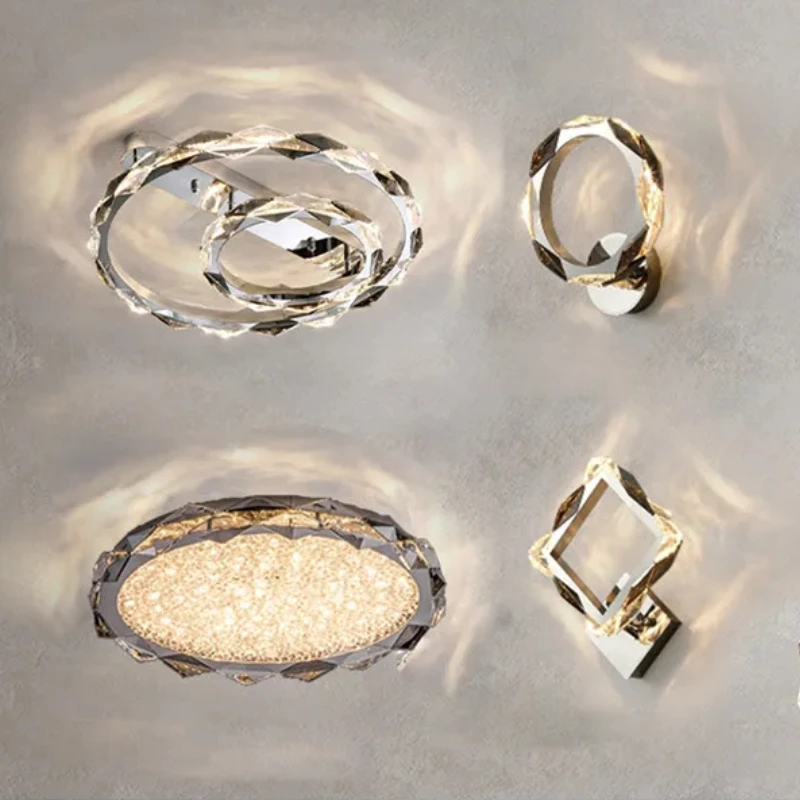Modern Designer ring Chandelier Pendant Lamp Crystal Ceiling Light for Café bar restaurant Custom Size Dimmable interior light