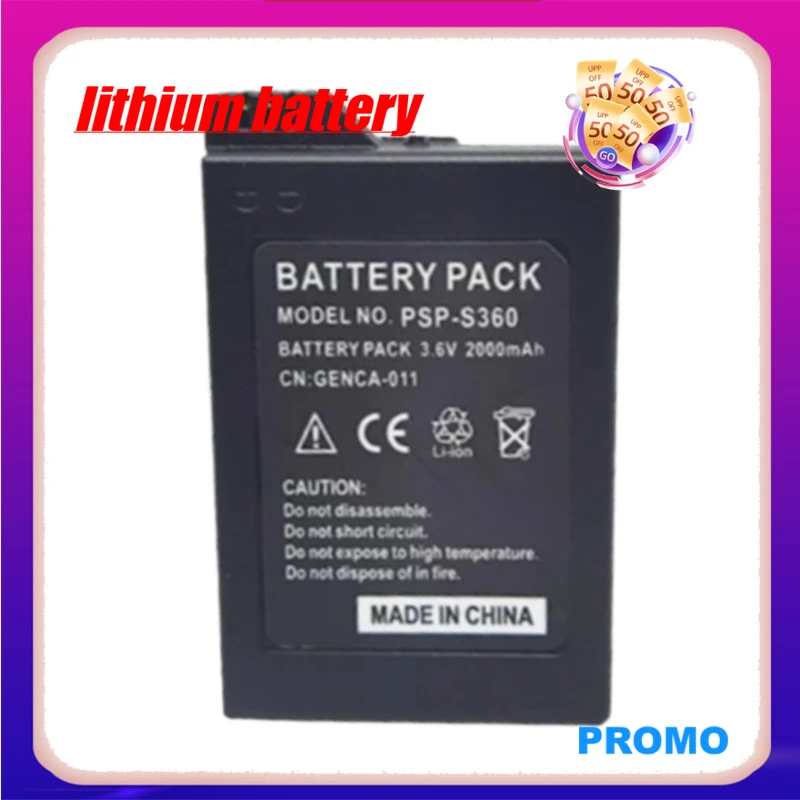 

New Replacement Battery Psp-S360 3.6V 2000mAh Battery for Sony Psp2000 2000 3000 3001 3004 PSP Psp3000 Game Console Li-Polymer
