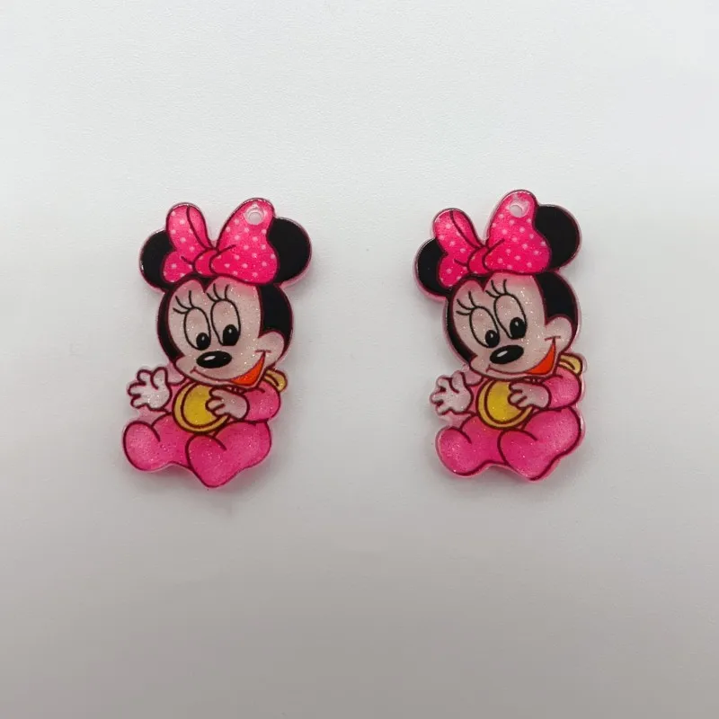 10PCS Mickey Minnie Mouse Cartoon Character Avatar DIY Jewelry Accessories Pendant Necklace Pendant Handmade Material