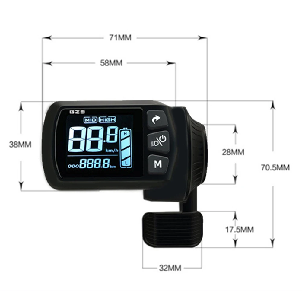 

1x для электрического мобильного электрического велосипеда, инструмент, дисплей для электрического велосипеда, управление дроссельной заслонкой для аксессуаров для электрического скутера