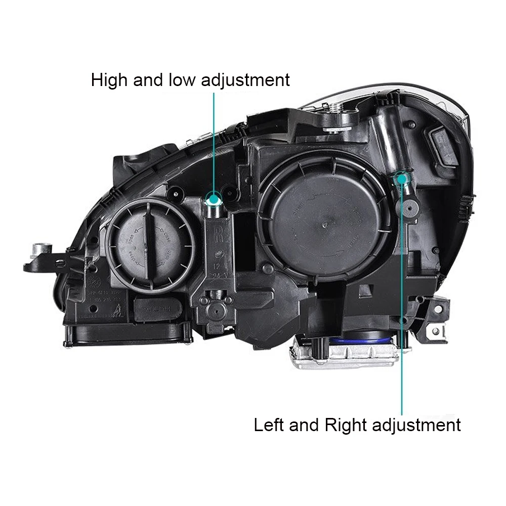 سيارة LED المصباح لبنز C الفئة W204 2011-2014 C180 C200 C260 DRL بدوره إشارة الجبهة أضواء مصابيح + ثنائية زينون العارض عدسة
