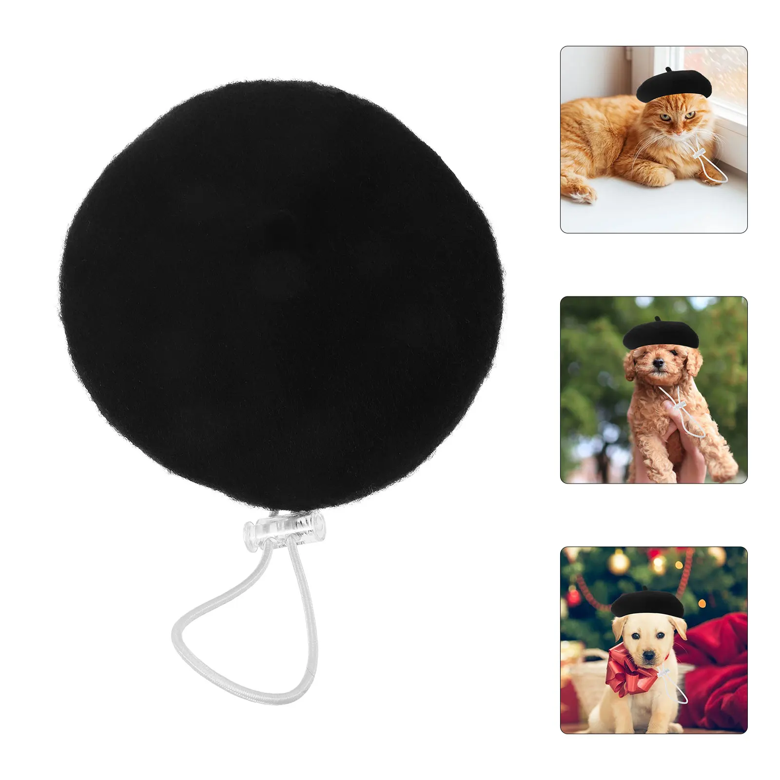 

Pet Cap Soft Comfortable Adjustable Elastic Band Dog Cat Hat Party Costume Puppy Beret Hat Pet Costume Birthday Party Dog Cap