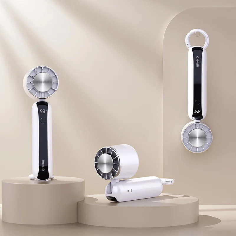 

Suitable forNew Mini 5000mAh Semiconductor Refrigeration Handheld Fan Ice Compress Refrigeration Folding Neck Digital Display